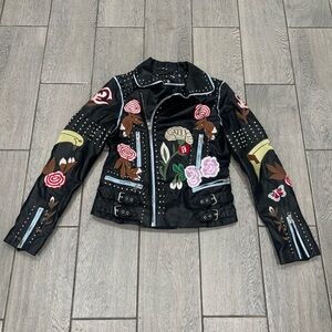 RIVA Embellished Moto Jacket Size Medium